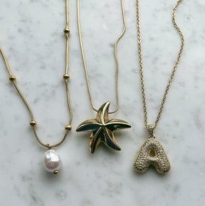 Urbanti Stainless Steel Bubble Initial Necklace