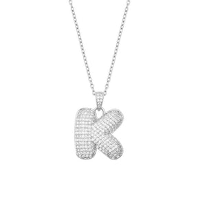 Urbanti Stainless Steel Bubble Initial Necklace