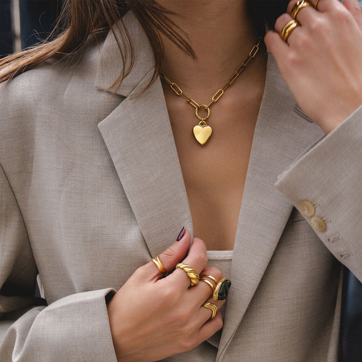 Urbanti Stainless Steel Bubblegum Heart Necklace