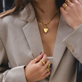 Urbanti Stainless Steel Bubblegum Heart Necklace