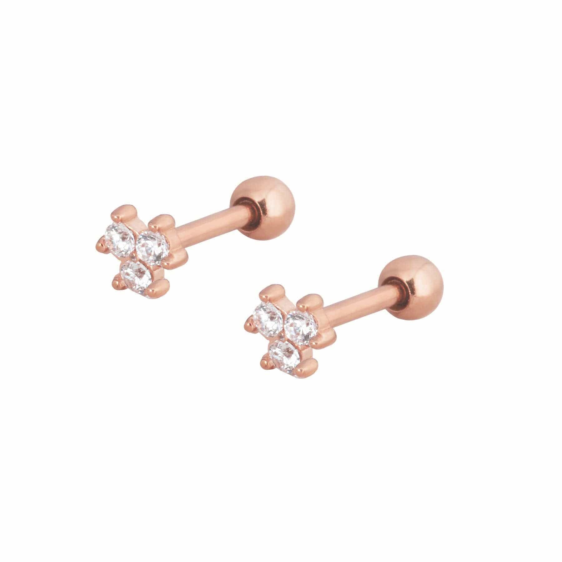 Urbanti Stainless Steel Callie Stud Earrings Rose Gold