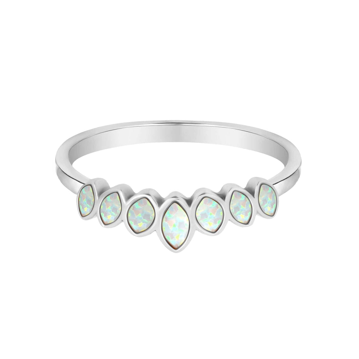 Urbanti Stainless Steel Catalina Opal Ring Silver / US 6 / UK L / EUR 51 (small)