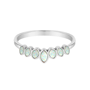 Urbanti Stainless Steel Catalina Opal Ring Silver / US 6 / UK L / EUR 51 (small)