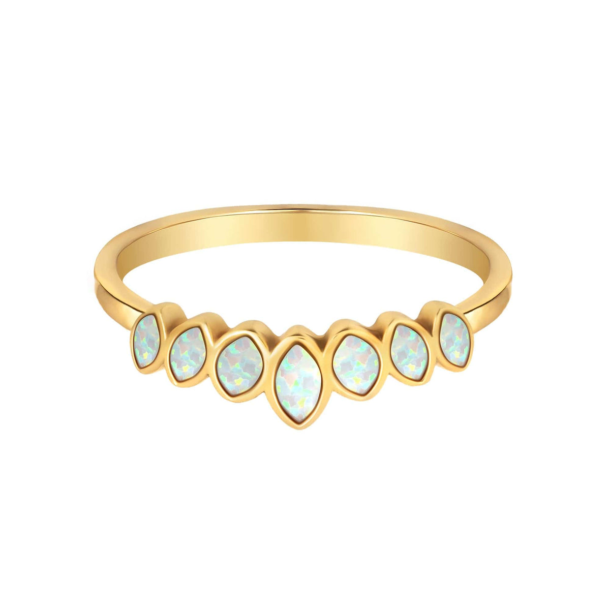 Urbanti Stainless Steel Catalina Opal Ring Gold / US 6 / UK L / EUR 51 (small)