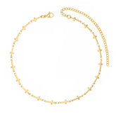 Urbanti Stainless Steel Cathedral Cross Choker Gold