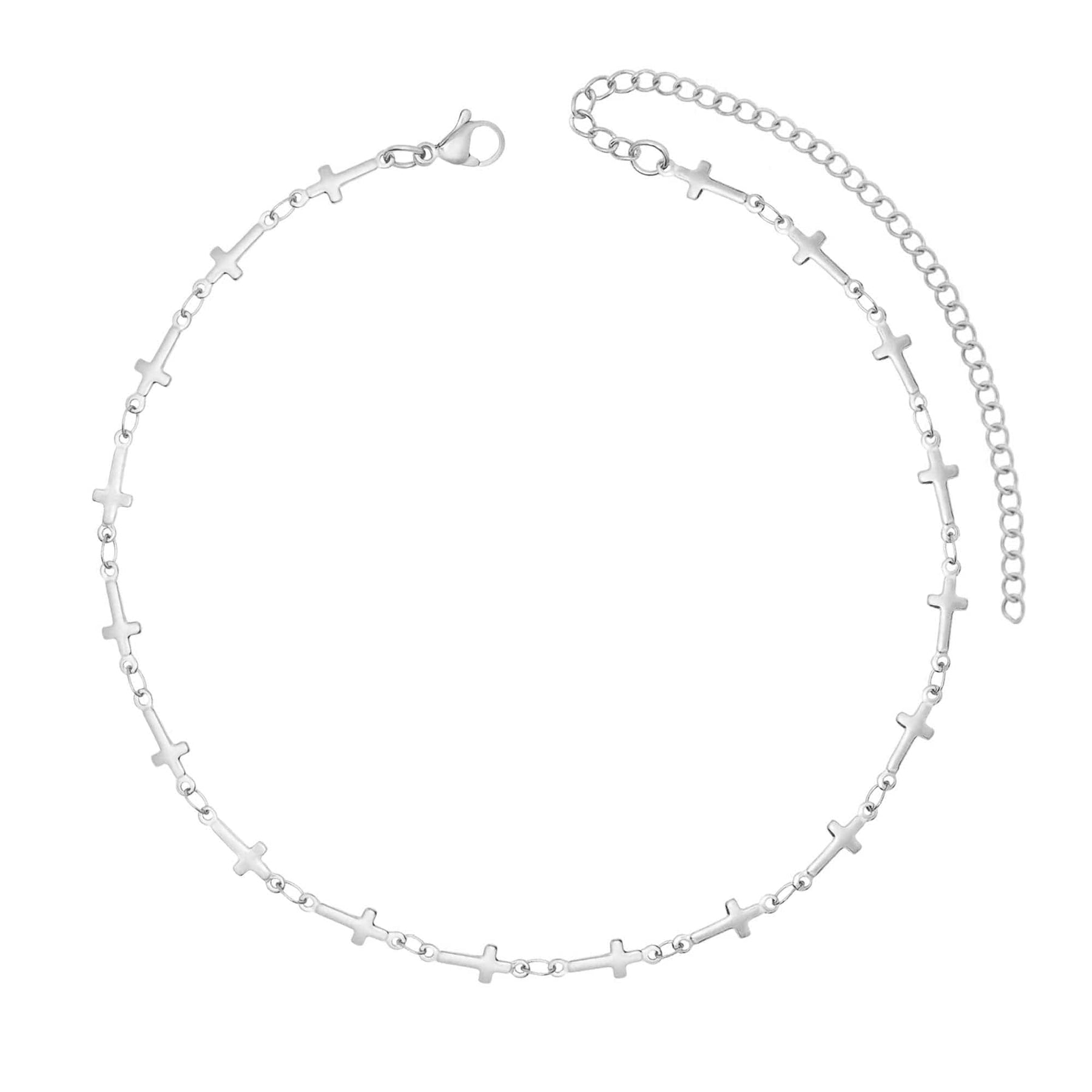 Urbanti Stainless Steel Cathedral Cross Choker Silver