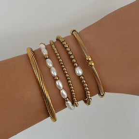 Urbanti Stainless Steel Catherine Cuff Bracelet Gold