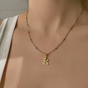 Urbanti Stainless Steel Charisma Beaded Initial Necklace