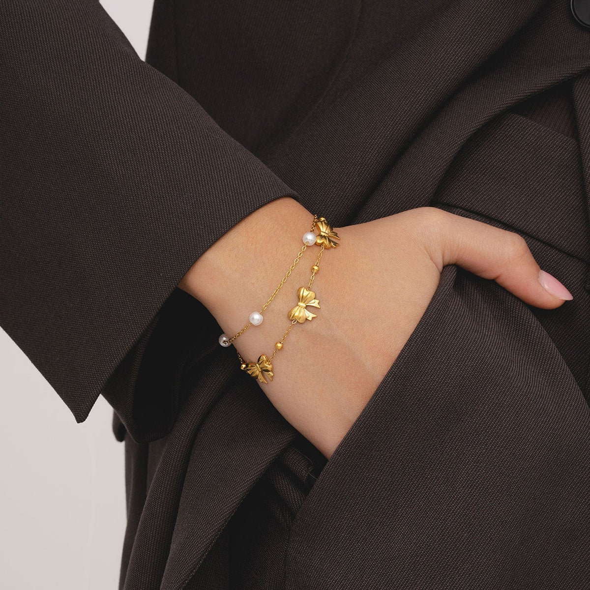 Urbanti Stainless Steel Cherish Bow Bracelet