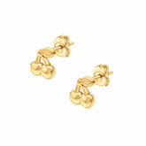Urbanti Stainless Steel Cherry Stud Earrings Gold