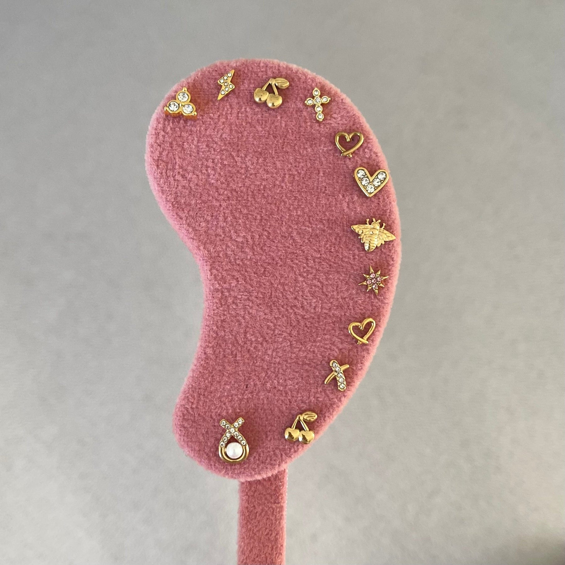 Urbanti Stainless Steel Cherry Stud Earrings Gold