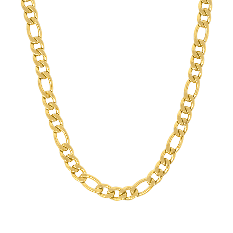 Urbanti Stainless Steel Chunky Figaro Choker / Necklace Gold / Choker