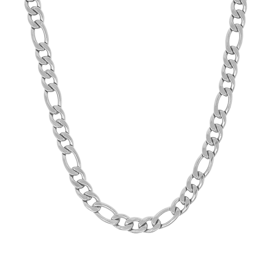 Urbanti Stainless Steel Chunky Figaro Choker / Necklace Silver / Choker