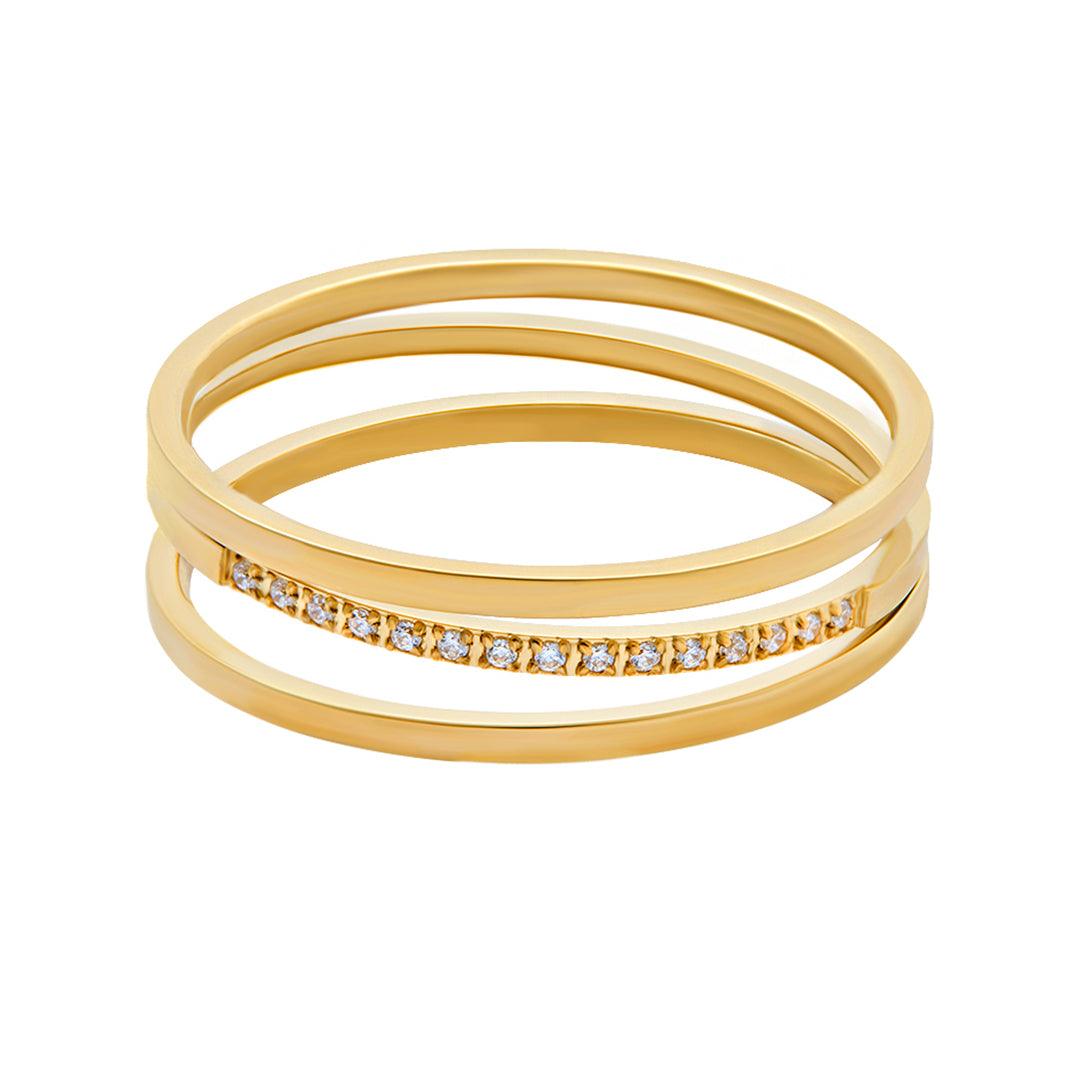 Urbanti Stainless Steel Cindy Ring Gold / US 6 / UK L / EUR 51 (small)