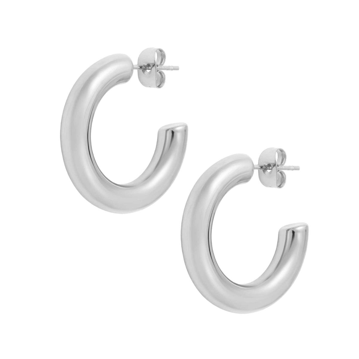 Urbanti Stainless Steel Classic Hoop Earrings Silver / Small
