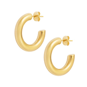 Urbanti Stainless Steel Classic Hoop Earrings Gold / Small