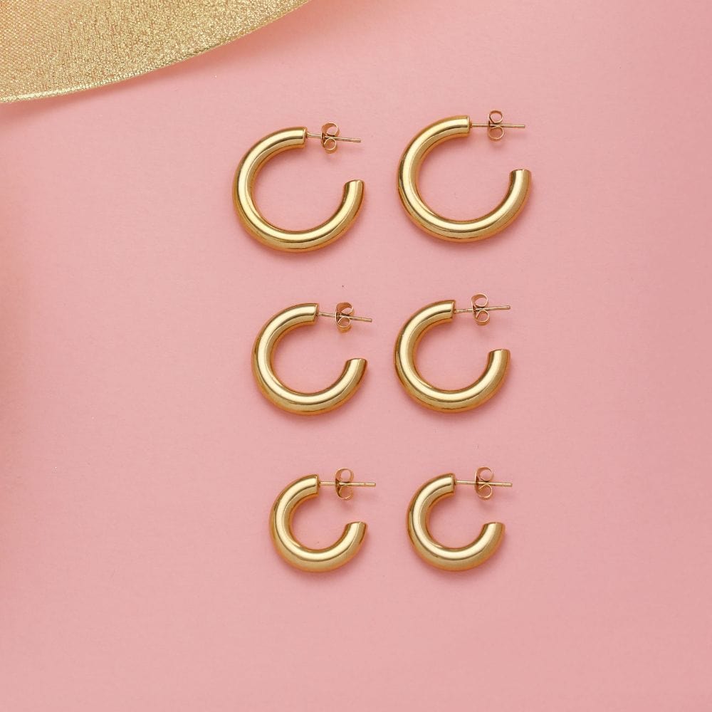 Urbanti Stainless Steel Classic Hoop Earrings