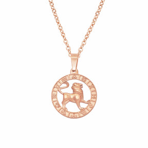 Urbanti Stainless Steel Classic Zodiac Necklace Rose Gold / Leo