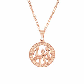 Urbanti Stainless Steel Classic Zodiac Necklace Rose Gold / Gemini