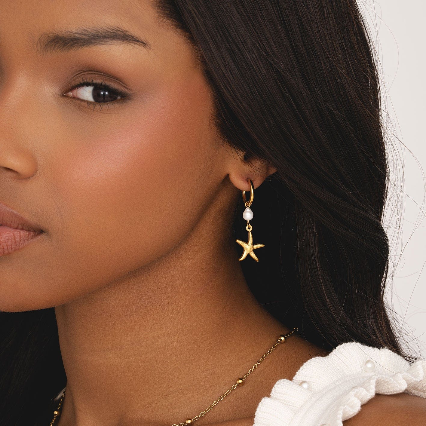 Urbanti Stainless Steel Colleen Starfish Hoop Earrings