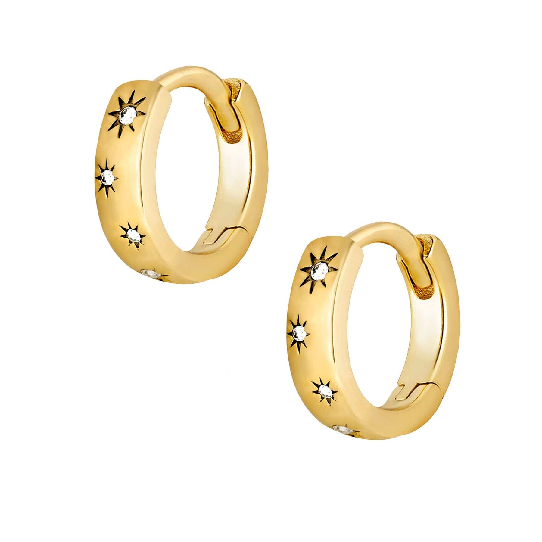 Urbanti Stainless Steel Cosmic Hoop Earrings Gold