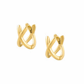 Urbanti Stainless Steel Criss Cross Hoop Earrings Gold