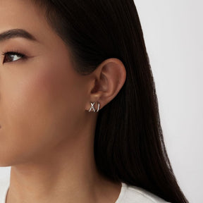 Urbanti Stainless Steel Criss Cross Hoop Earrings