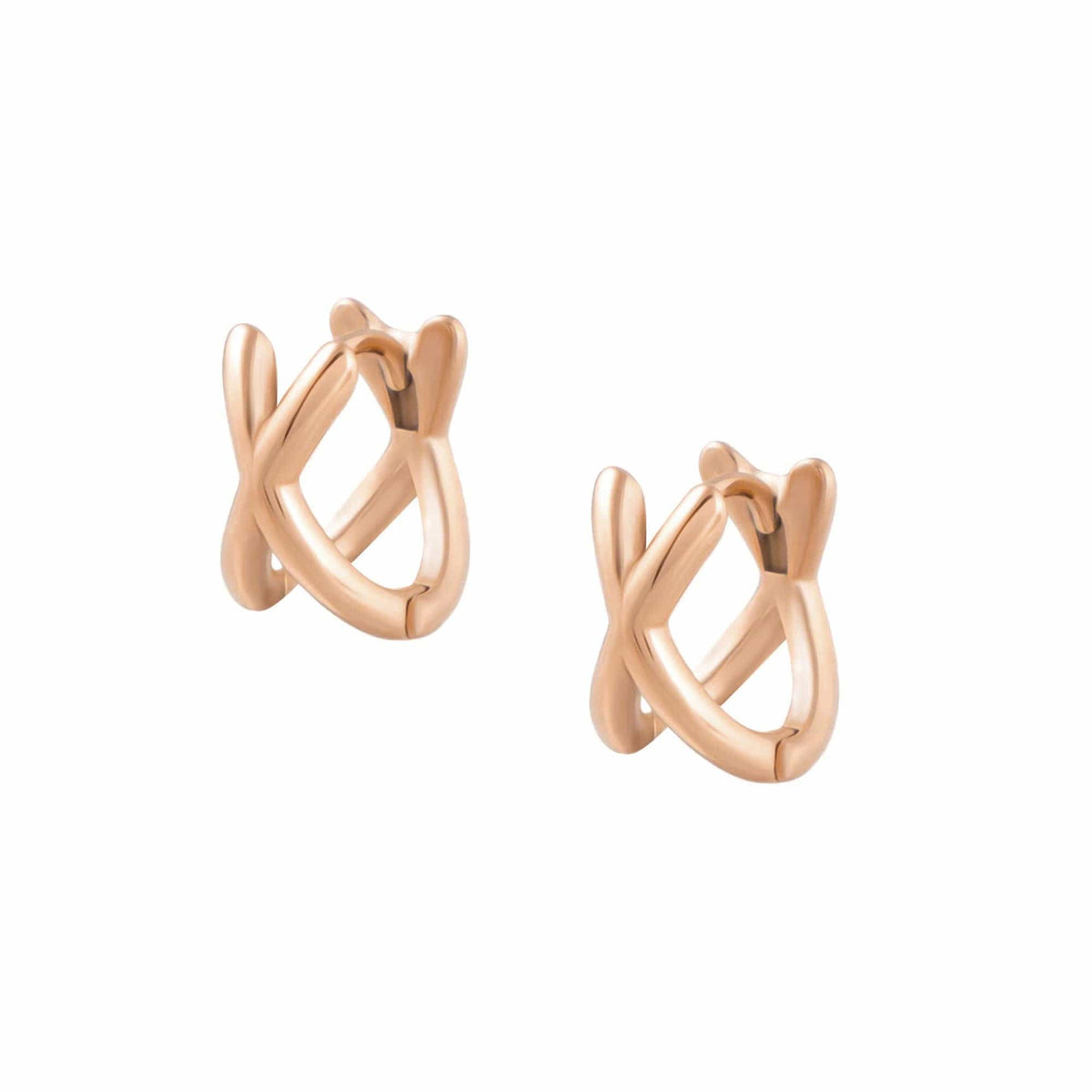 Urbanti Stainless Steel Criss Cross Hoop Earrings