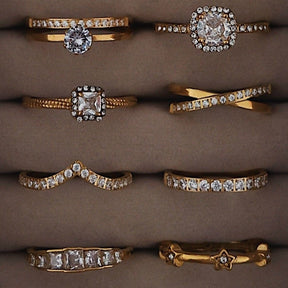 Urbanti Stainless Steel Crystal Ring