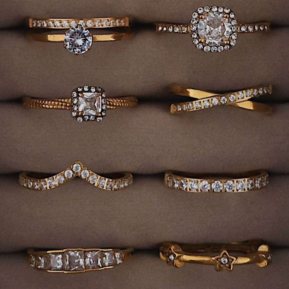 Urbanti Stainless Steel Crystal Ring