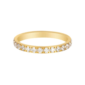 Urbanti Stainless Steel Crystal Ring Gold / US 4 / UK H / EUR 46 / (xxsmall)