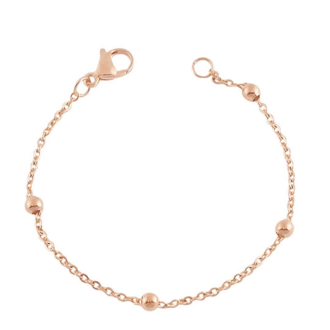 Urbanti Stainless Steel Dainty Ball Bracelet Rose Gold / Small