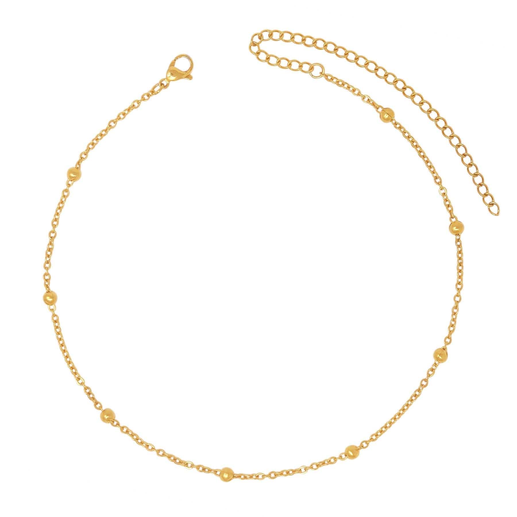 Urbanti Stainless Steel Ball Dainty Choker / Necklace Gold / Choker