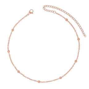 Urbanti Stainless Steel Ball Dainty Choker / Necklace Rose Gold / Choker