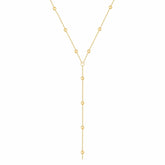 Urbanti Stainless Steel Dainty Ball Lariat Necklace