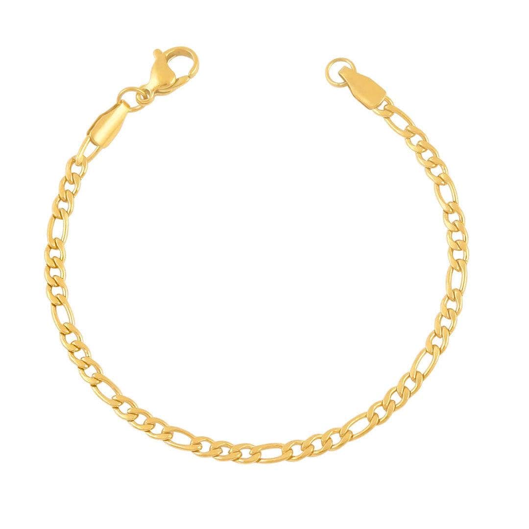 Urbanti Stainless Steel Dainty Figaro Bracelet Gold / Large