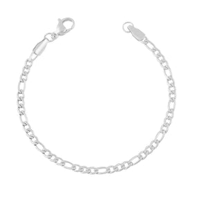 Urbanti Stainless Steel Dainty Figaro Bracelet Silver / Large