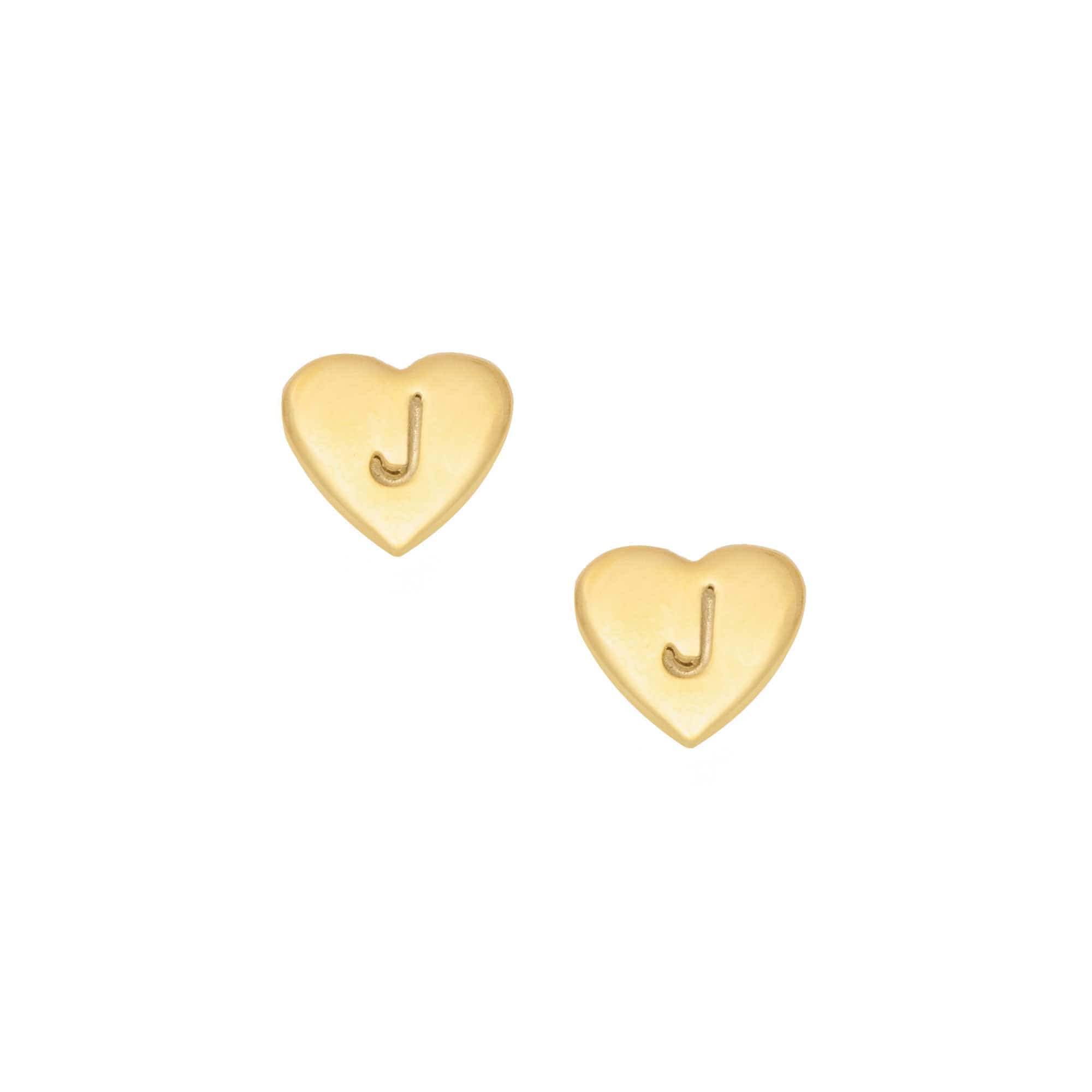 Urbanti Stainless Steel Dainty Heart Initial Earrings