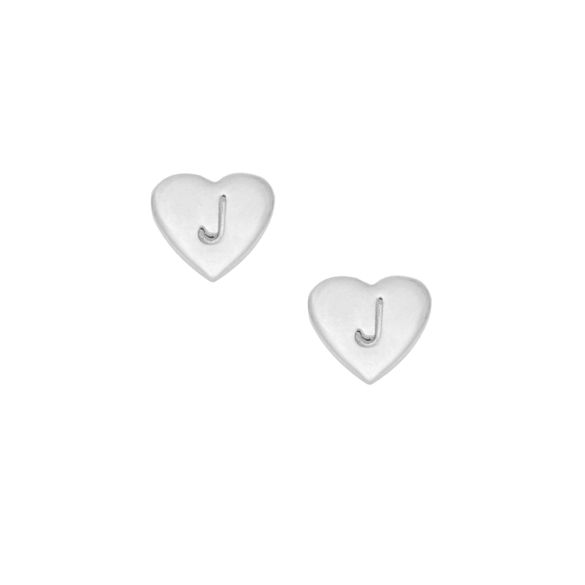Urbanti Stainless Steel Dainty Heart Initial Earrings