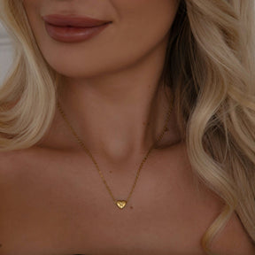 Urbanti Stainless Steel Dainty Heart Initial Necklace