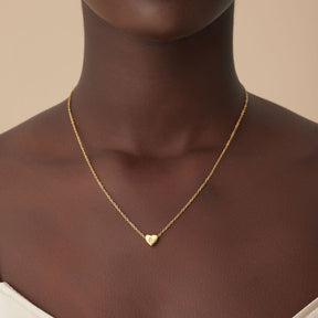 Urbanti Stainless Steel Dainty Heart Initial Necklace