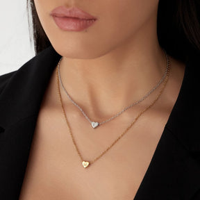 Urbanti Stainless Steel Dainty Heart Initial Necklace