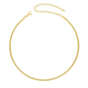 Urbanti Stainless Steel Dainty Herringbone Choker / Necklace Gold / Choker
