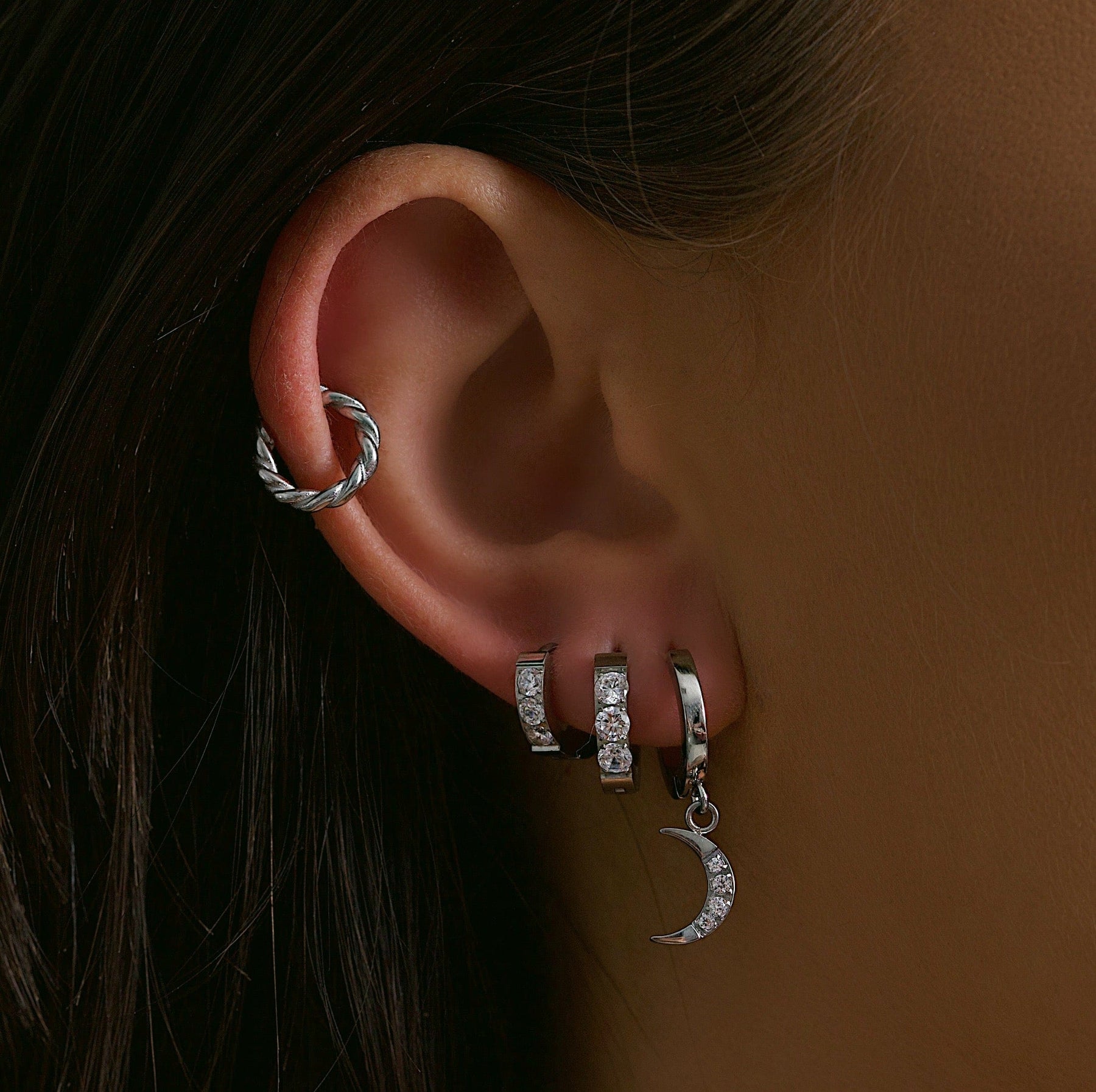 Urbanti Stainless Steel Enthralled Hoop Earrings