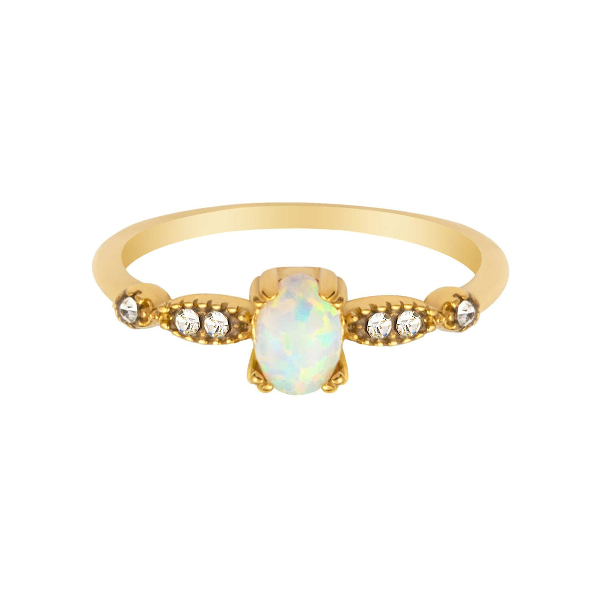 Urbanti Stainless Steel Destiny Opal Ring Gold / US 6 / UK L / EUR 51 (small)