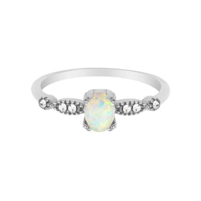 Urbanti Stainless Steel Destiny Opal Ring Silver / US 6 / UK L / EUR 51 (small)