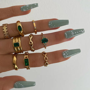 Urbanti Stainless Steel Devon Green Ring