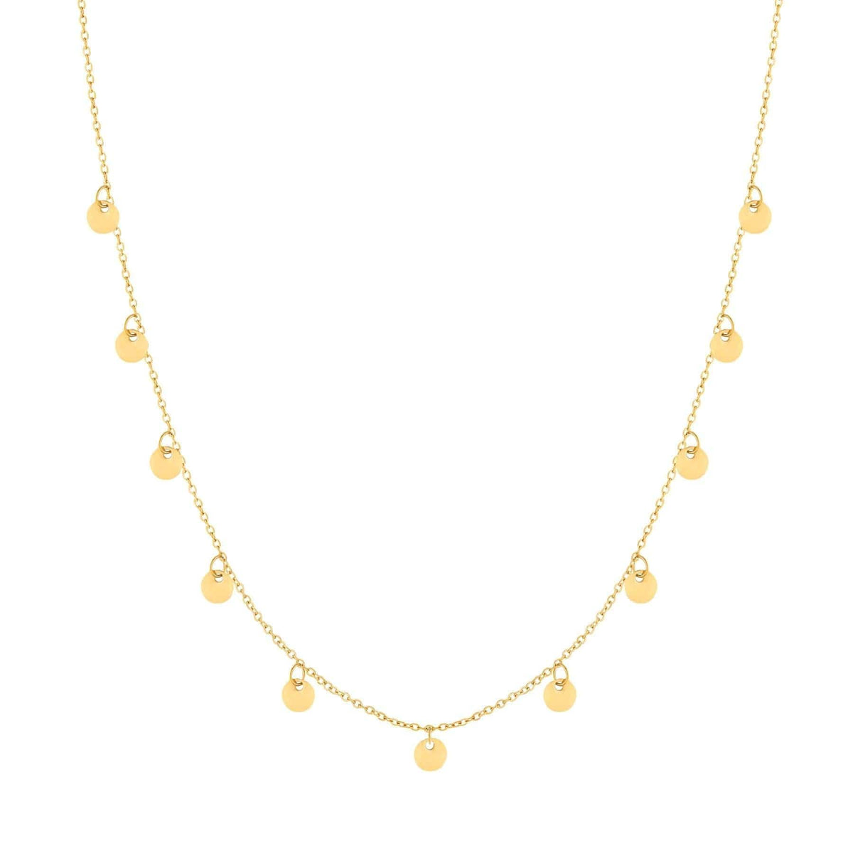 Urbanti Stainless Steel Disc Necklace Gold