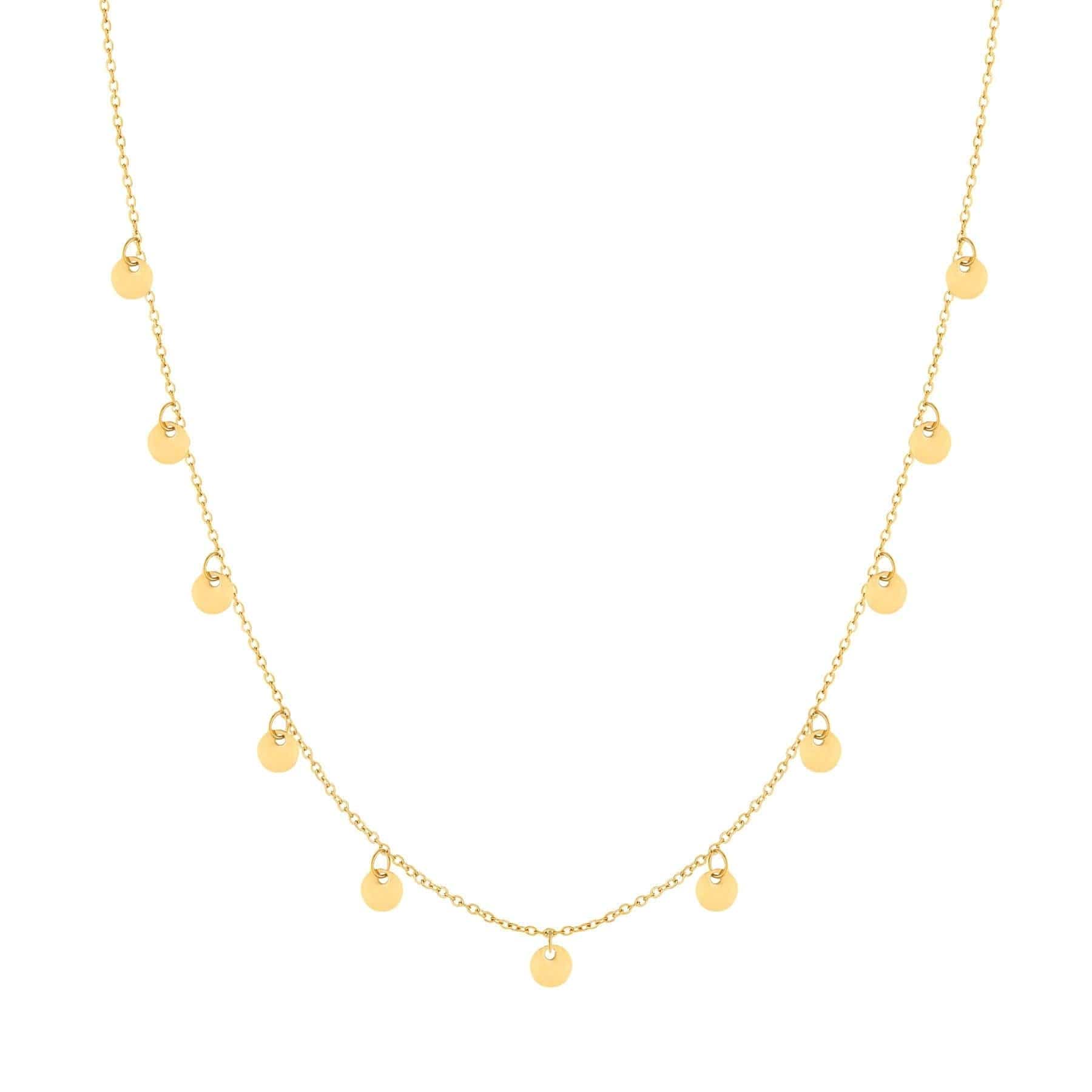 Urbanti Stainless Steel Disc Necklace Gold