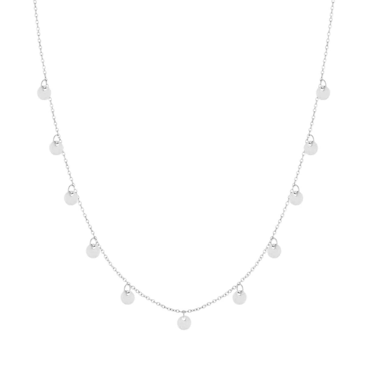 Urbanti Stainless Steel Disc Necklace Silver